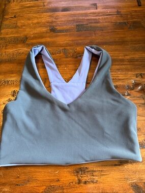 Reversible Gray and Lavender Sports Bra Top - Women